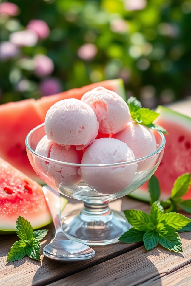 refreshing minty watermelon ice cream
