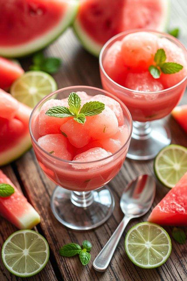 refreshing watermelon lime sorbet