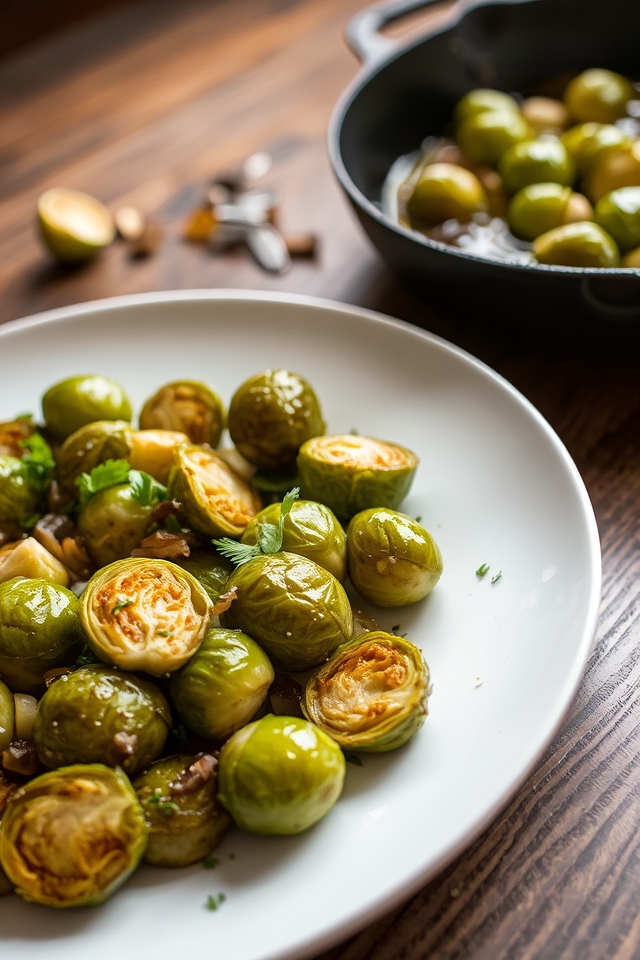 savory mustard braised brussels sprouts