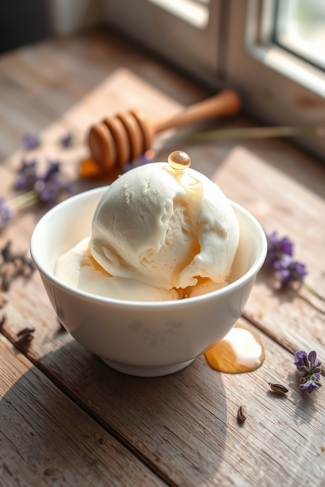 soothing lavender honey ice cream