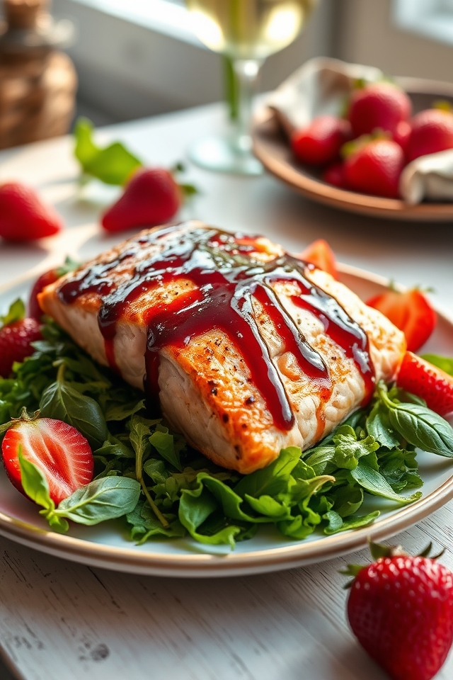 strawberry balsamic glazed salmon
