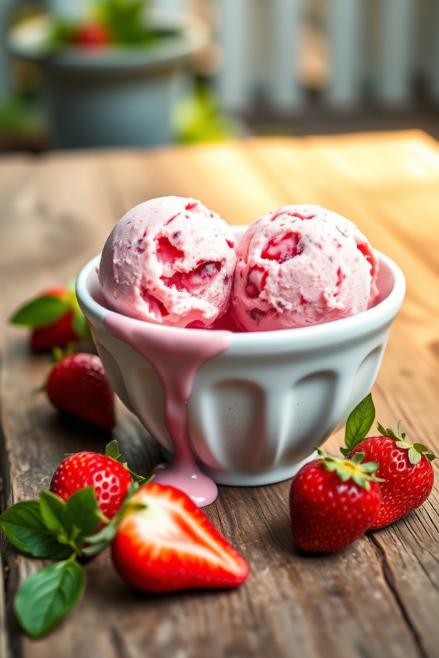 strawberry basil ice cream
