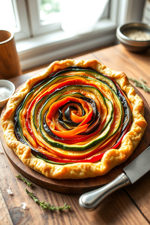 stunning spiral vegetable tart