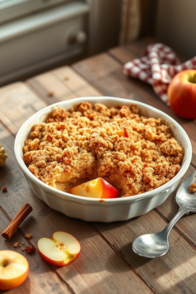 sweet cinnamon apple crumble