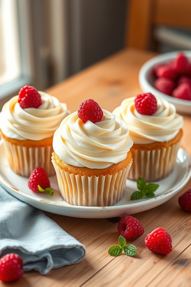 sweet raspberry vanilla cupcakes