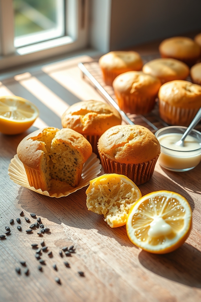 tangy lemon poppy muffins