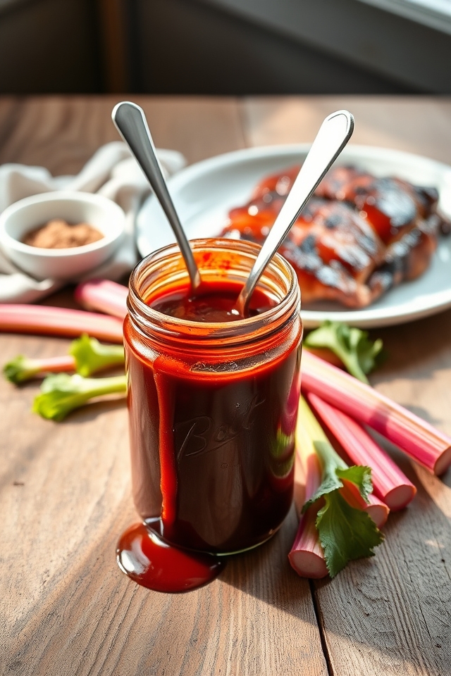 tangy rhubarb bbq sauce