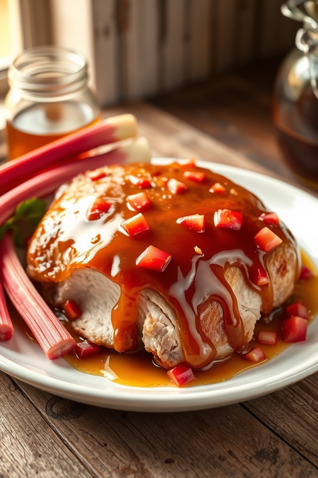 tangy rhubarb maple glaze