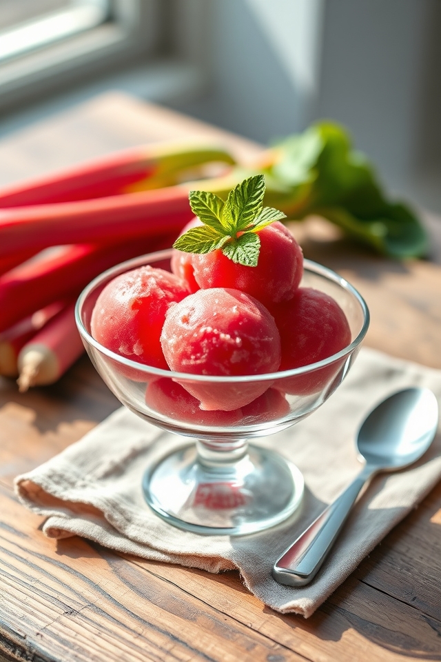 tangy rhubarb sorbet delight