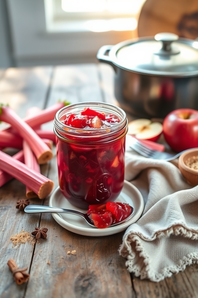 tangy rhubarb spiced chutney