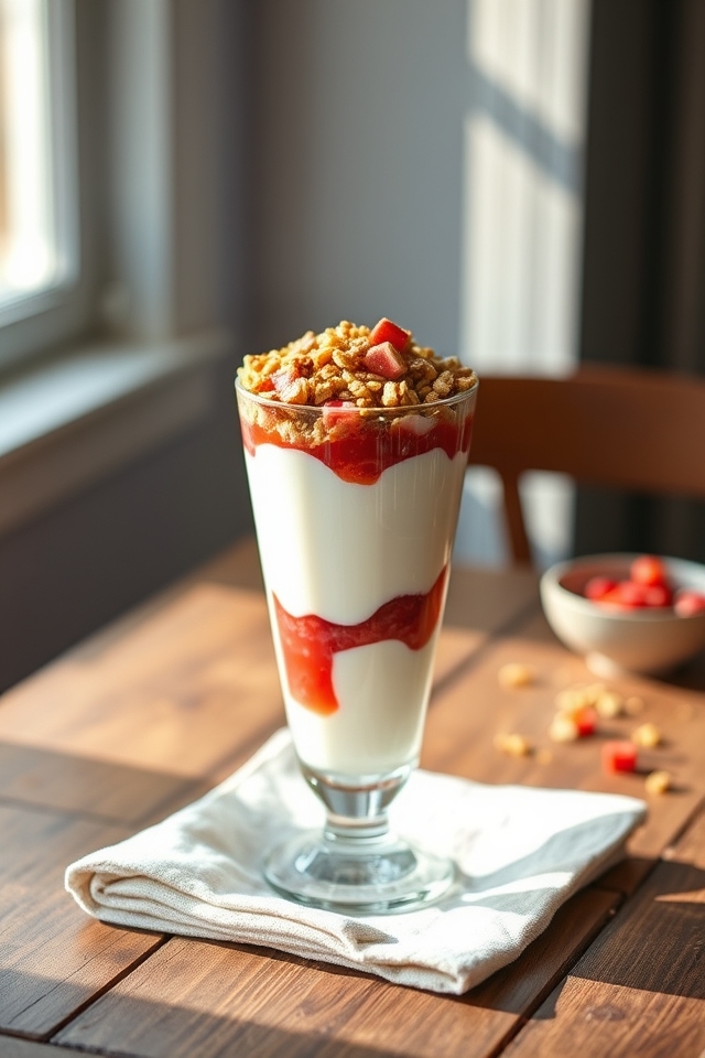 tangy rhubarb yogurt parfait