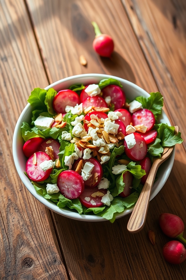 tangy roasted radish salad