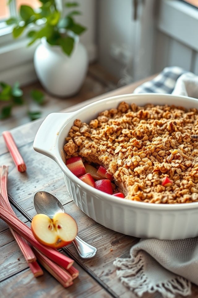 tart rhubarb apple crisp