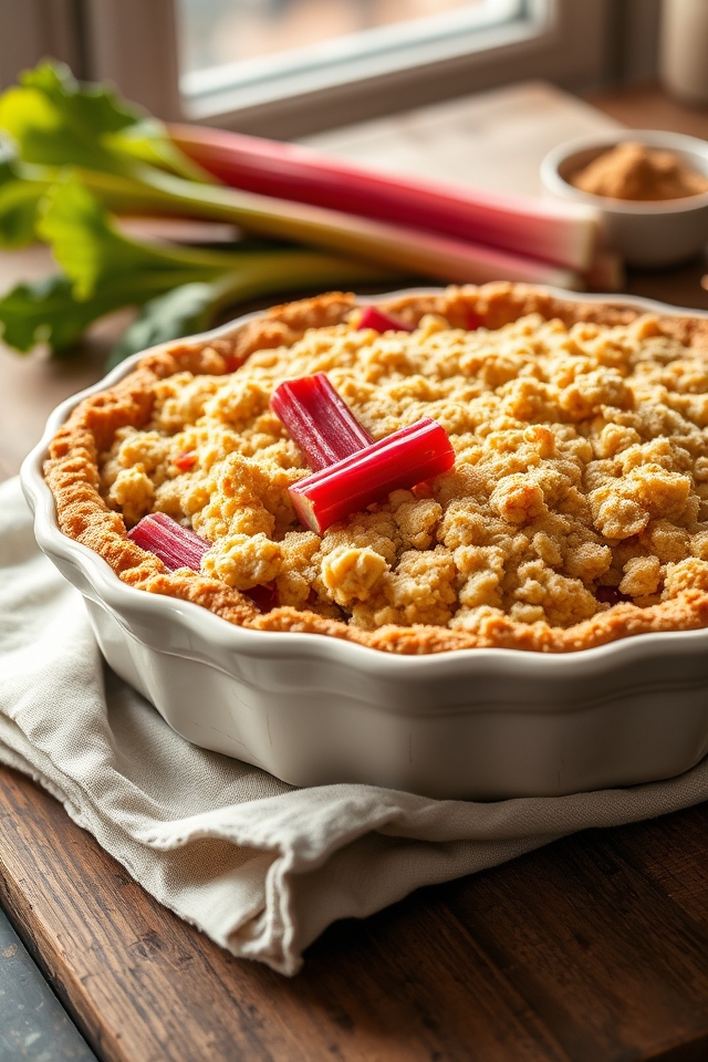 tart rhubarb crumble pie