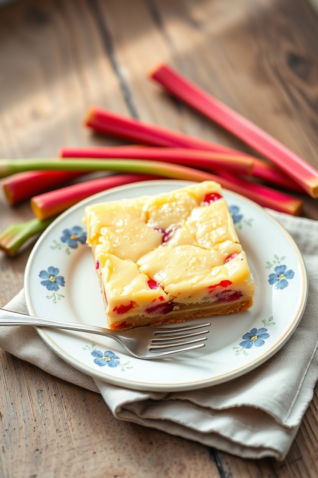 tart rhubarb custard bars