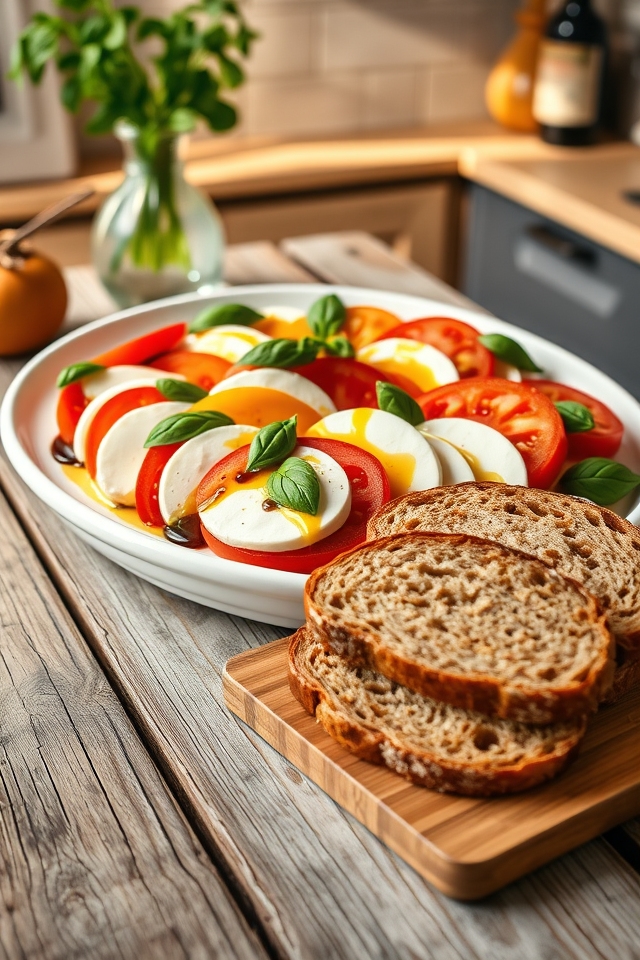 tomato basil mozzarella bread