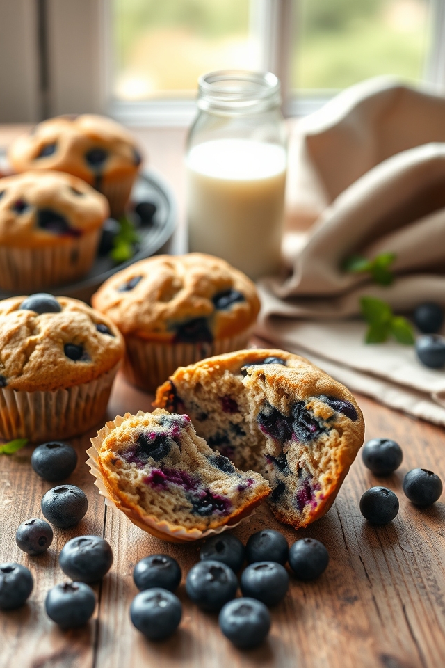 vegan blueberry plant based muffins