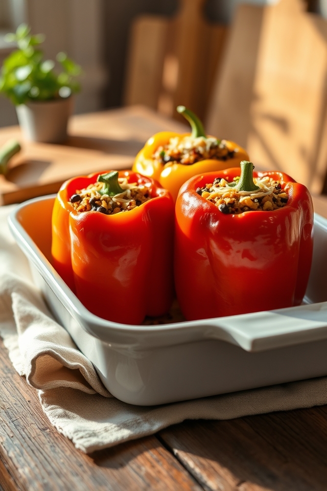 vegetarian quinoa stuffed peppers
