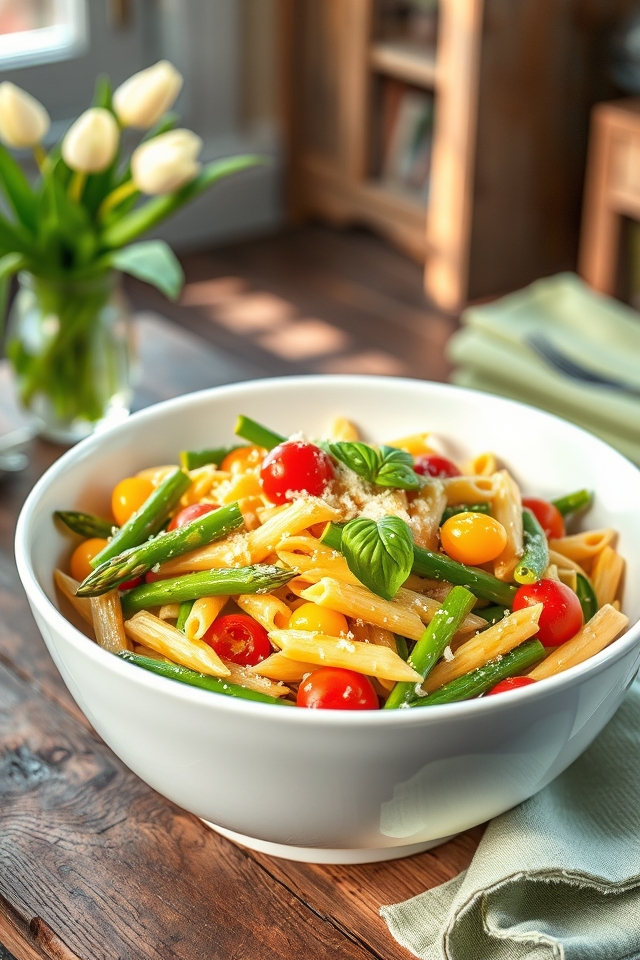 vibrant fresh spring pasta