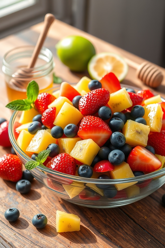 vibrant honey lime fruit salad