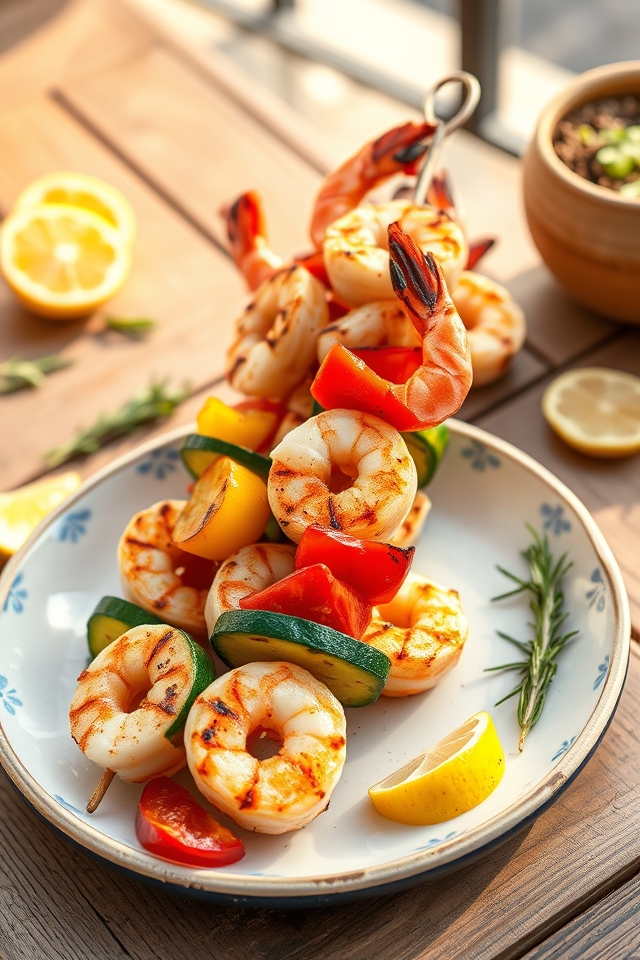 vibrant mediterranean shrimp skewers