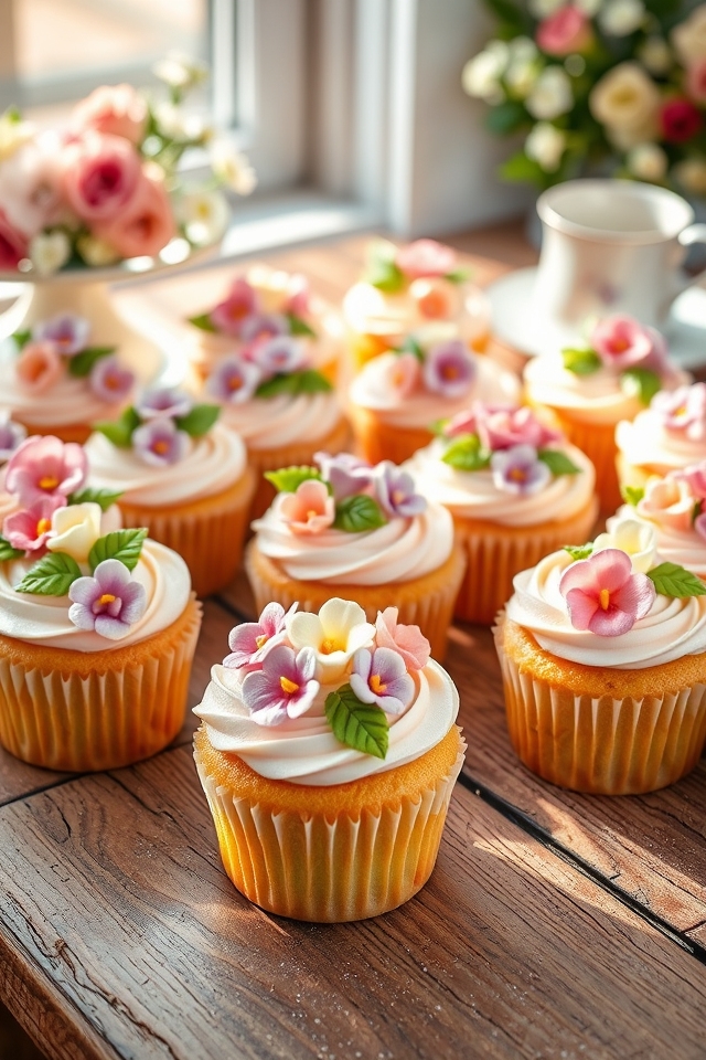 whimsical floral cupcake toppings
