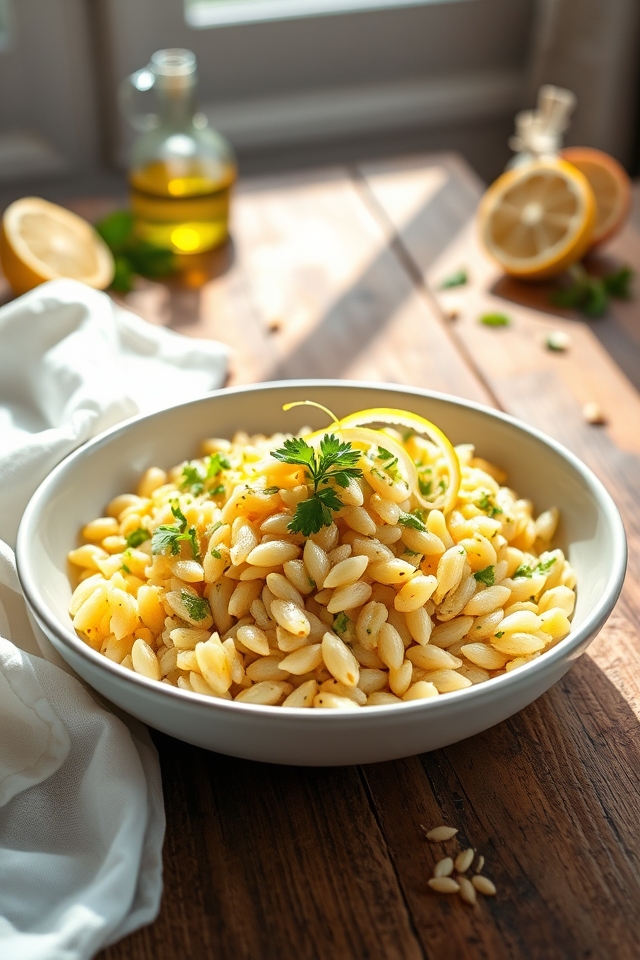 zesty artichoke lemon orzo