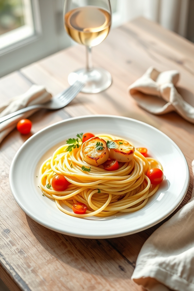 zesty citrus scallop pasta