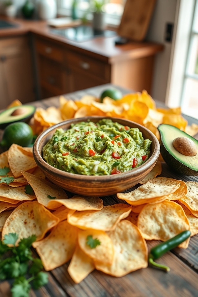 zesty guacamole homemade chips