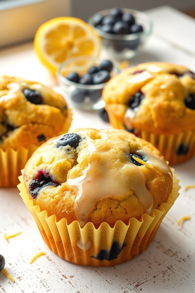 zesty lemon blueberry muffins