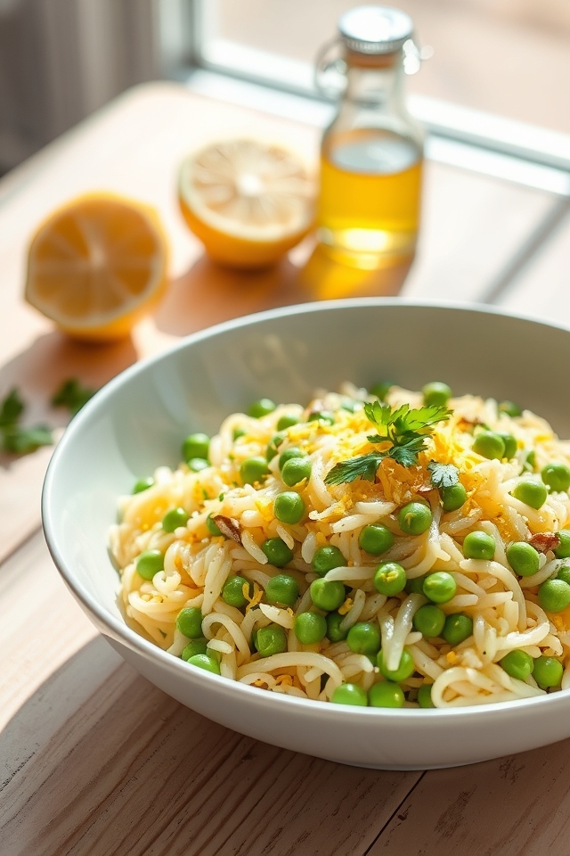 zesty lemon orzo peas