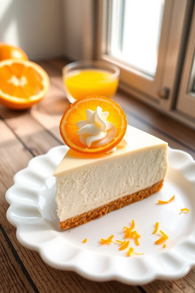 zesty orange cream cheesecake