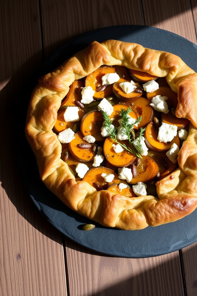 acorn squash feta tart