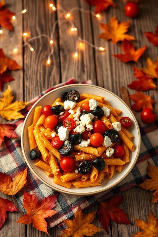 autumn penne with vegetables