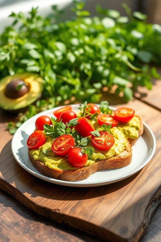 avocado toast with tomatoes
