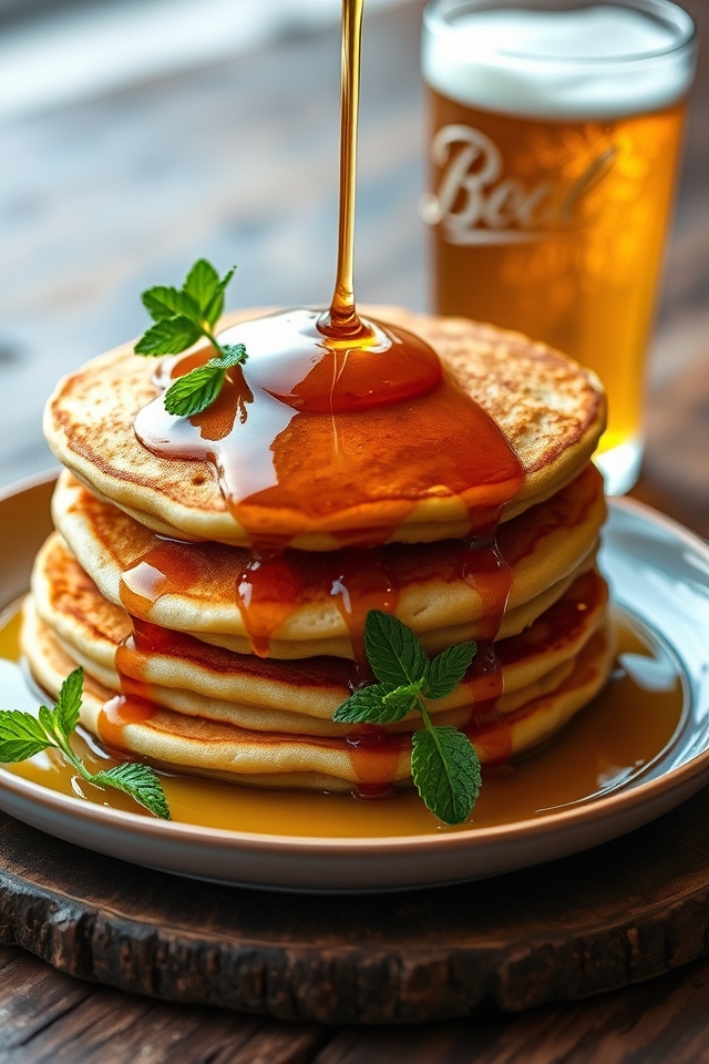 beer infused maple syrup pancakes