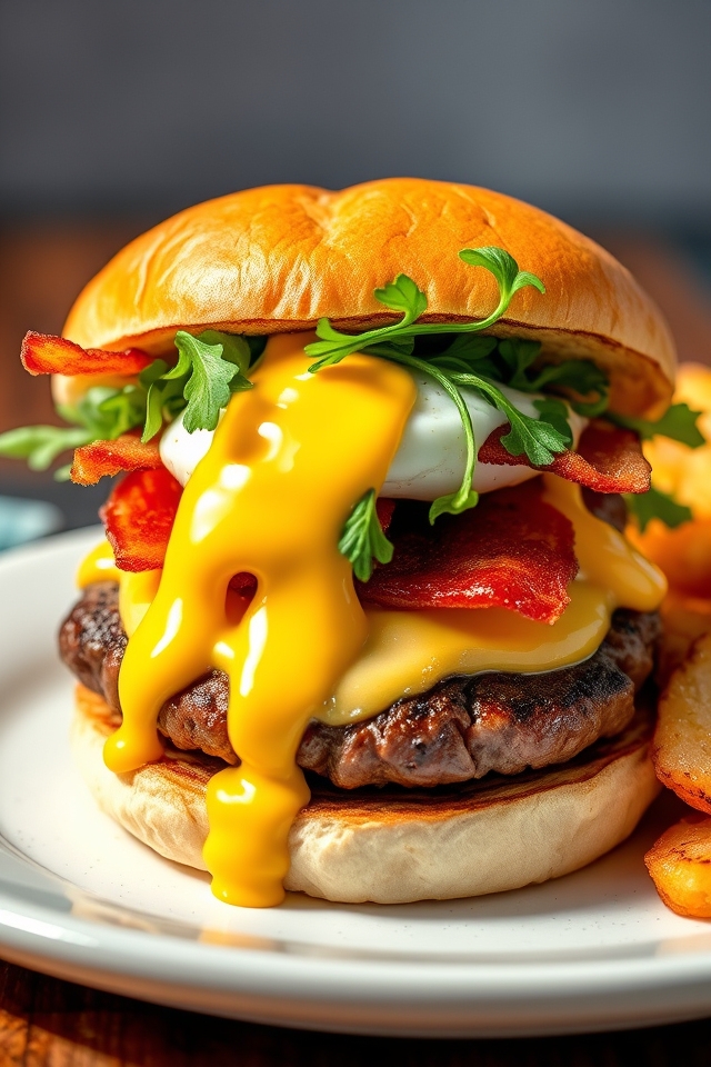 breakfast cheeseburger delightfully indulgent