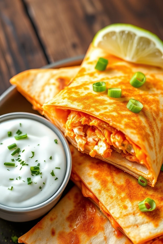 buffalo chicken quesadilla delight