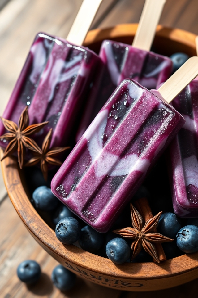 chai blueberry frozen treats