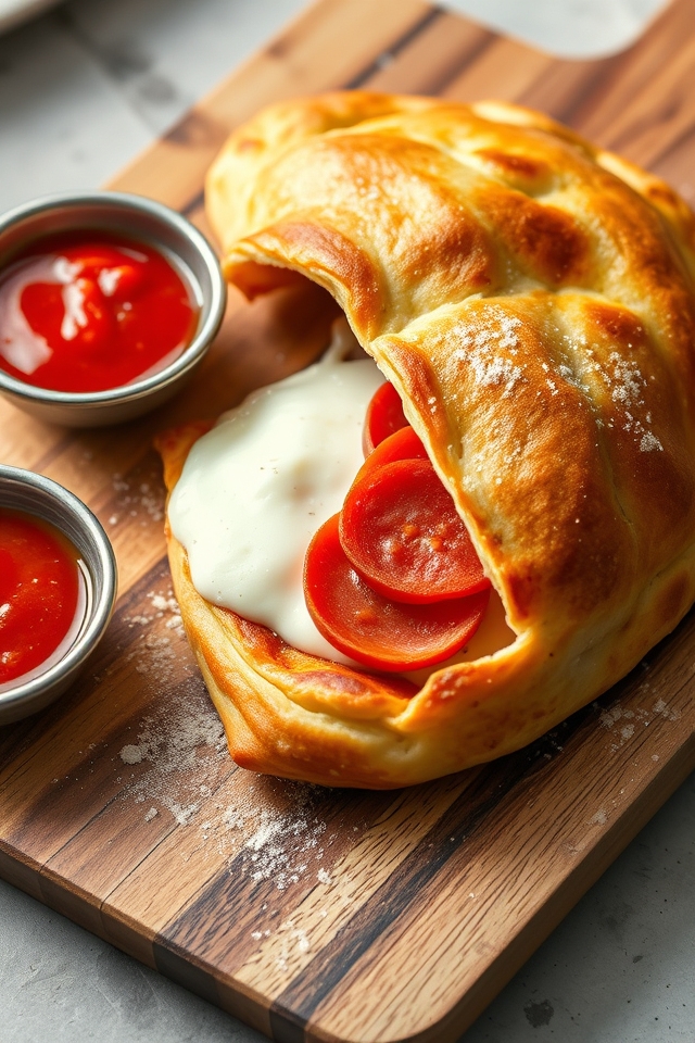cheesy pepperoni calzone delight