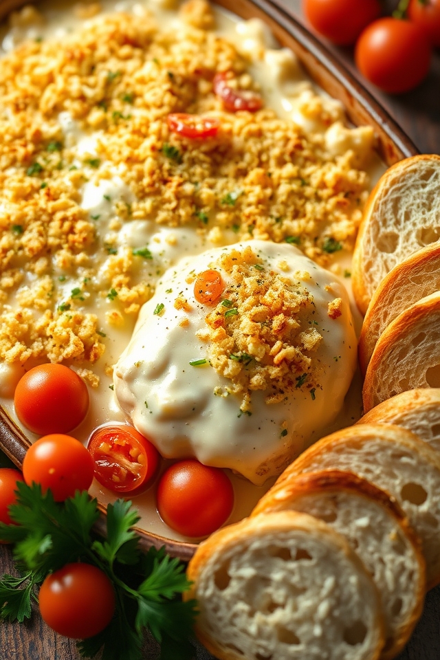 chicken alfredo with crust