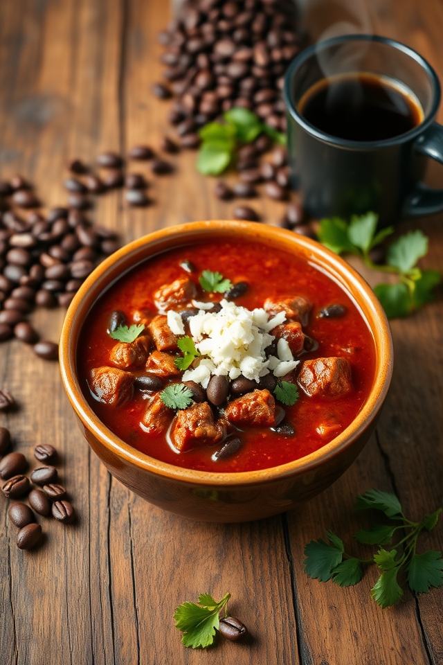 coffee enhances chili flavor