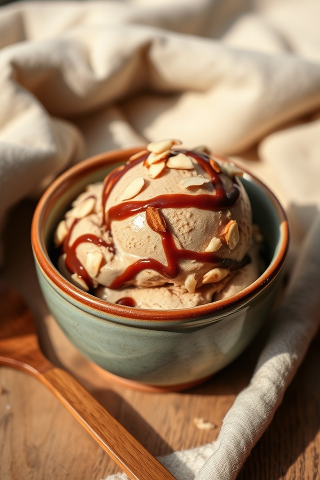 coffee fudge almond ice cream
