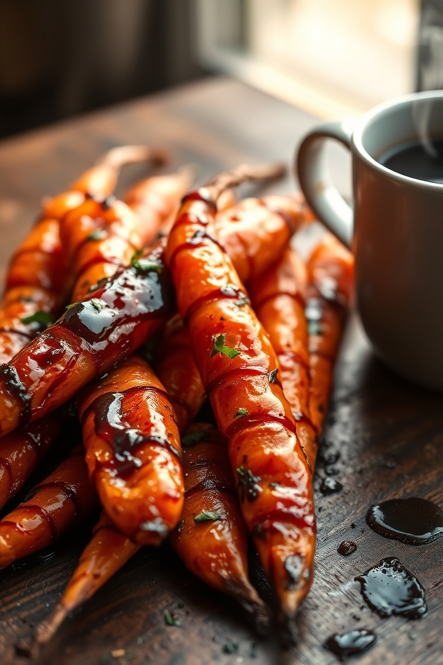 coffee infused glazed carrots