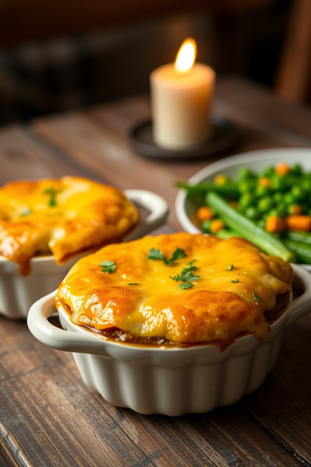 comforting cheesy meat pies