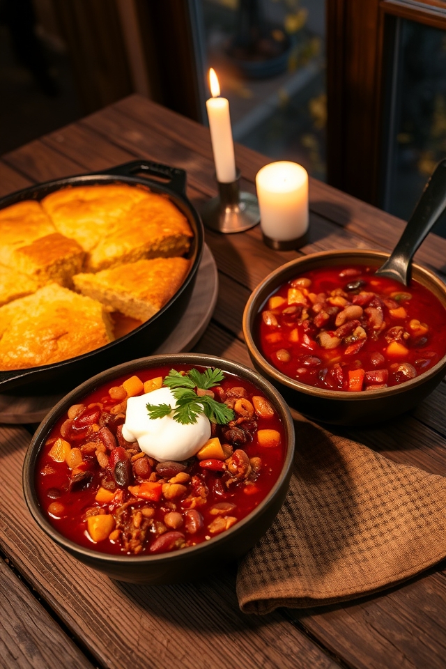 comforting cornbread chili bake
