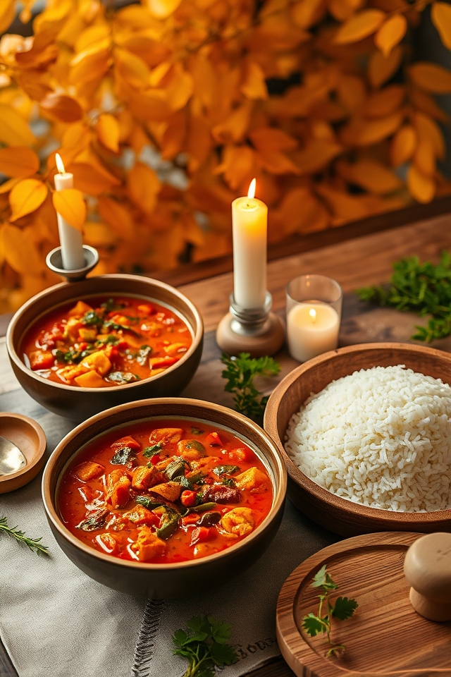 comforting vegetable curry dinner