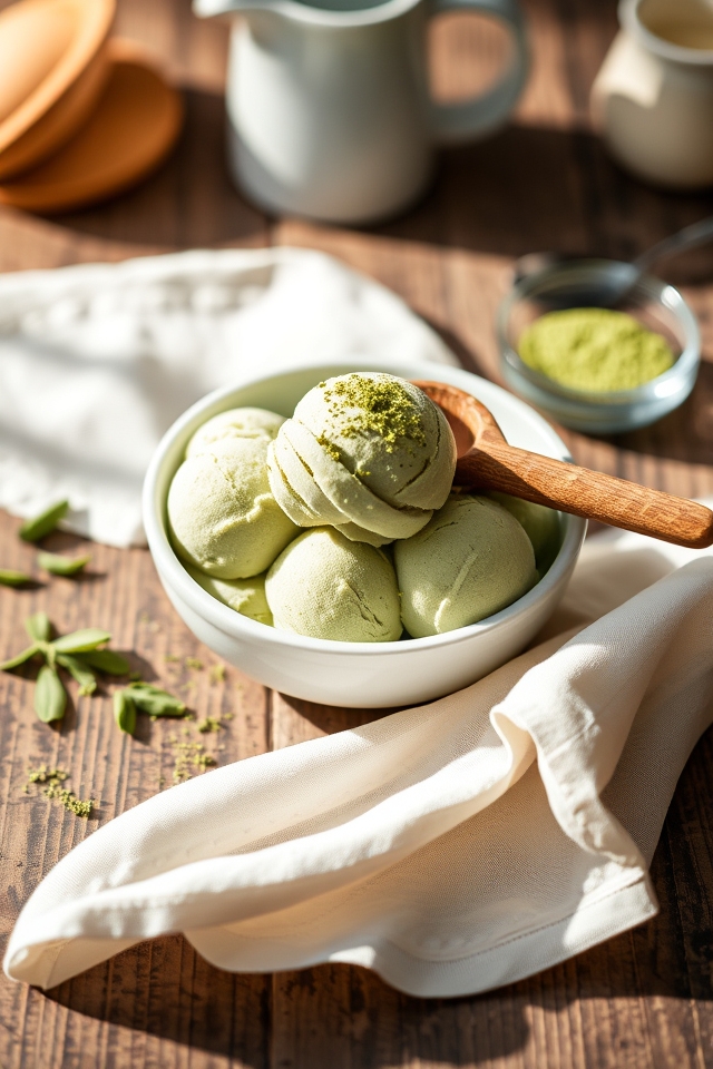 creamy matcha custard dessert