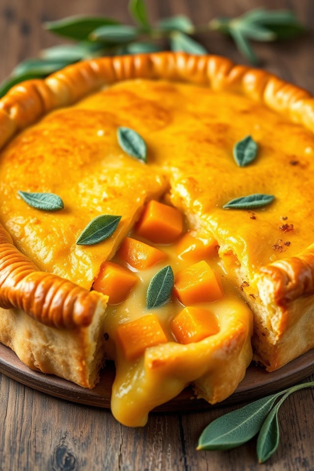 creamy pumpkin sage pie