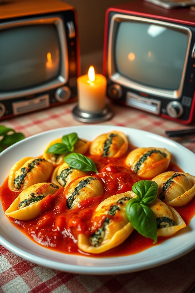 creamy spinach ricotta shells